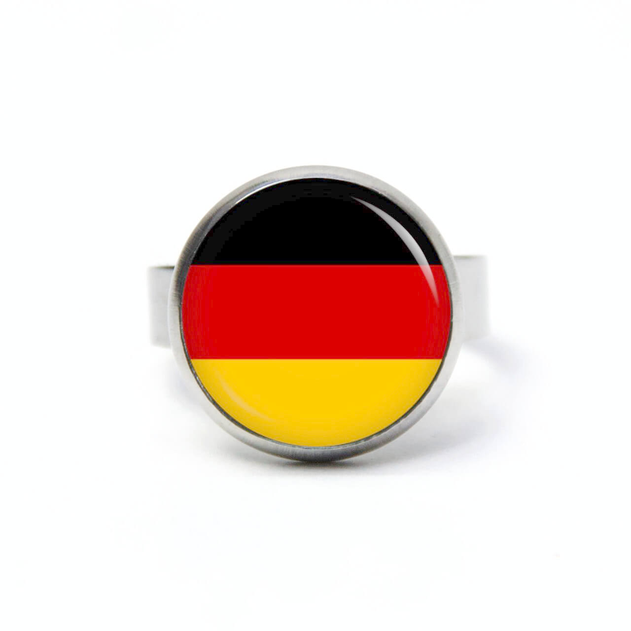 Edelstahl Ring Fußball EM WM deutsche Flagge – verschiedene Größen Edelstahl Ring Fußball EM WM deutsche Flagge - verschiedene Größen