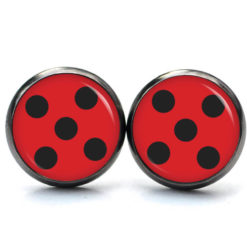 Ohrstecker, Ohrhänger, Clipse & Druckknopf – Motiv rot schwarz Ladybug Marienkäfer – Schmuck aus Edelstahl Ohrstecker, Ohrhänger, Clipse & Druckknopf – Motiv rot schwarz Ladybug Marienkäfer – Schmuck aus Edelstahl