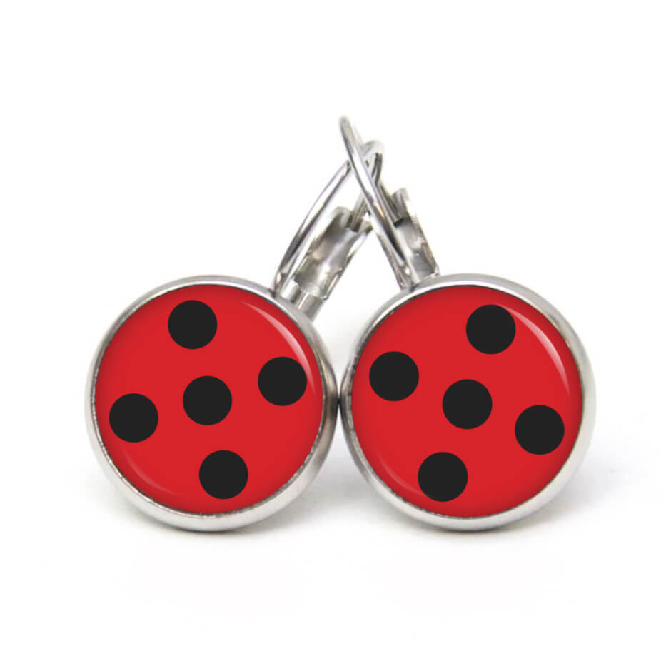 Ohrstecker, Ohrhänger, Clipse & Druckknopf – Motiv rot schwarz Ladybug Marienkäfer – Schmuck aus Edelstahl Ohrstecker, Ohrhänger, Clipse & Druckknopf – Motiv rot schwarz Ladybug Marienkäfer – Schmuck aus Edelstahl