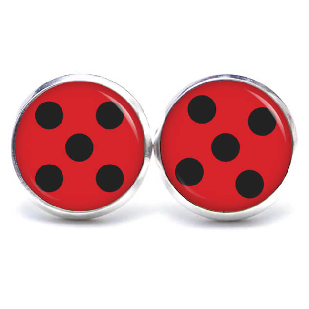 Ohrstecker, Ohrhänger, Clipse & Druckknopf – Motiv rot schwarz Ladybug Marienkäfer – Schmuck aus Edelstahl Ohrstecker, Ohrhänger, Clipse & Druckknopf – Motiv rot schwarz Ladybug Marienkäfer – Schmuck aus Edelstahl