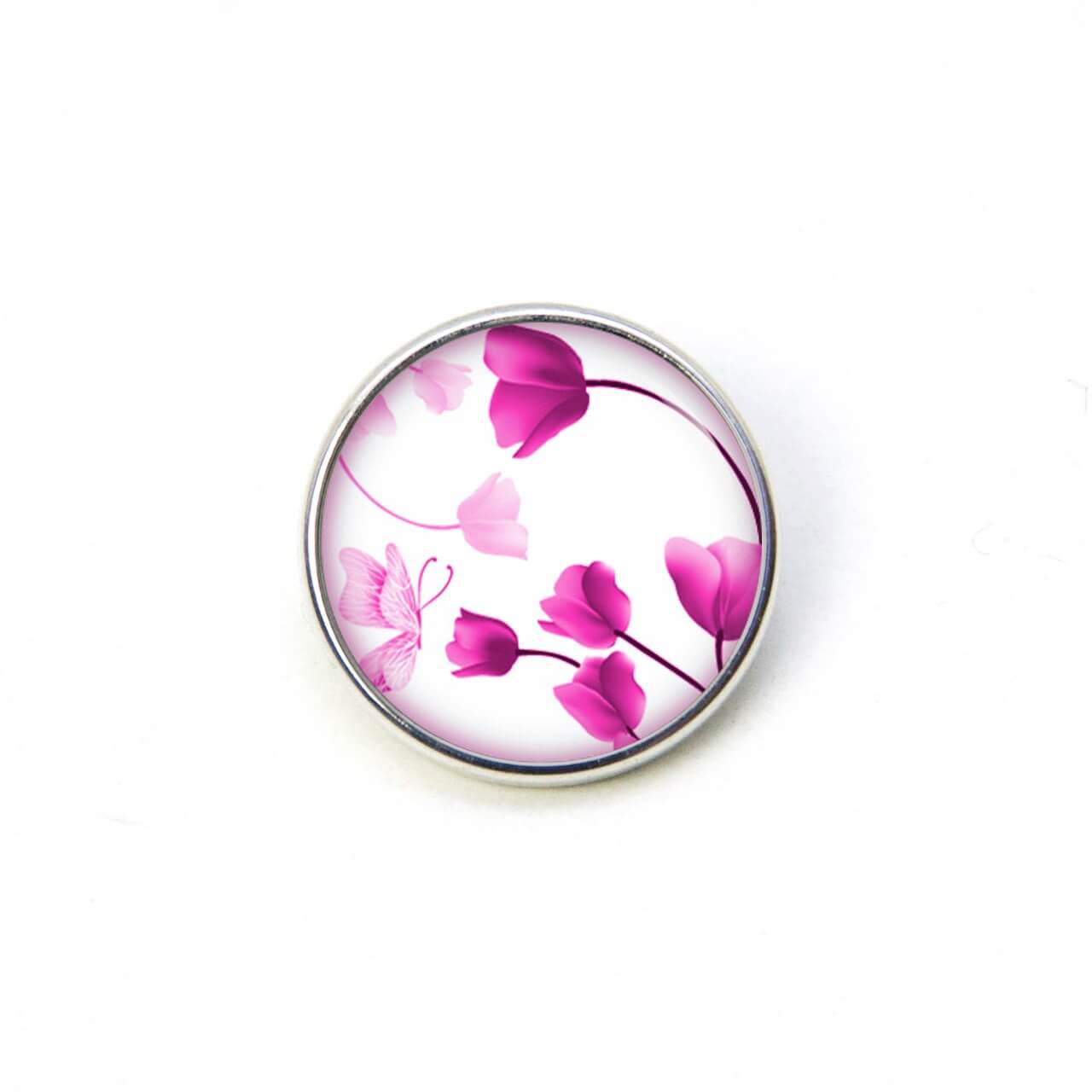Druckknopf Chunk rosa rosarote Tulpen Blumen Frühling Druckknopf Chunk rosa rosarote Tulpen Blumen Frühling