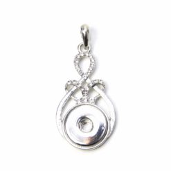 Druckknopf Set Strass Anhänger mit Kette und Ohrringen – Farbwahl Großer königlicher Druckknopf Anhänger mit Strass für 16mm Druckknopf