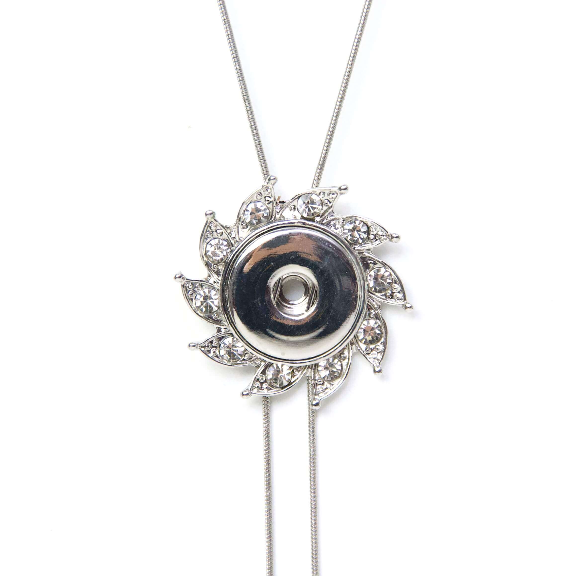 Verstellbare Y-Kette mit Strass für 16mm Druckknopf Verstellbare Y-Kette mit Strass für 16mm Druckknopf