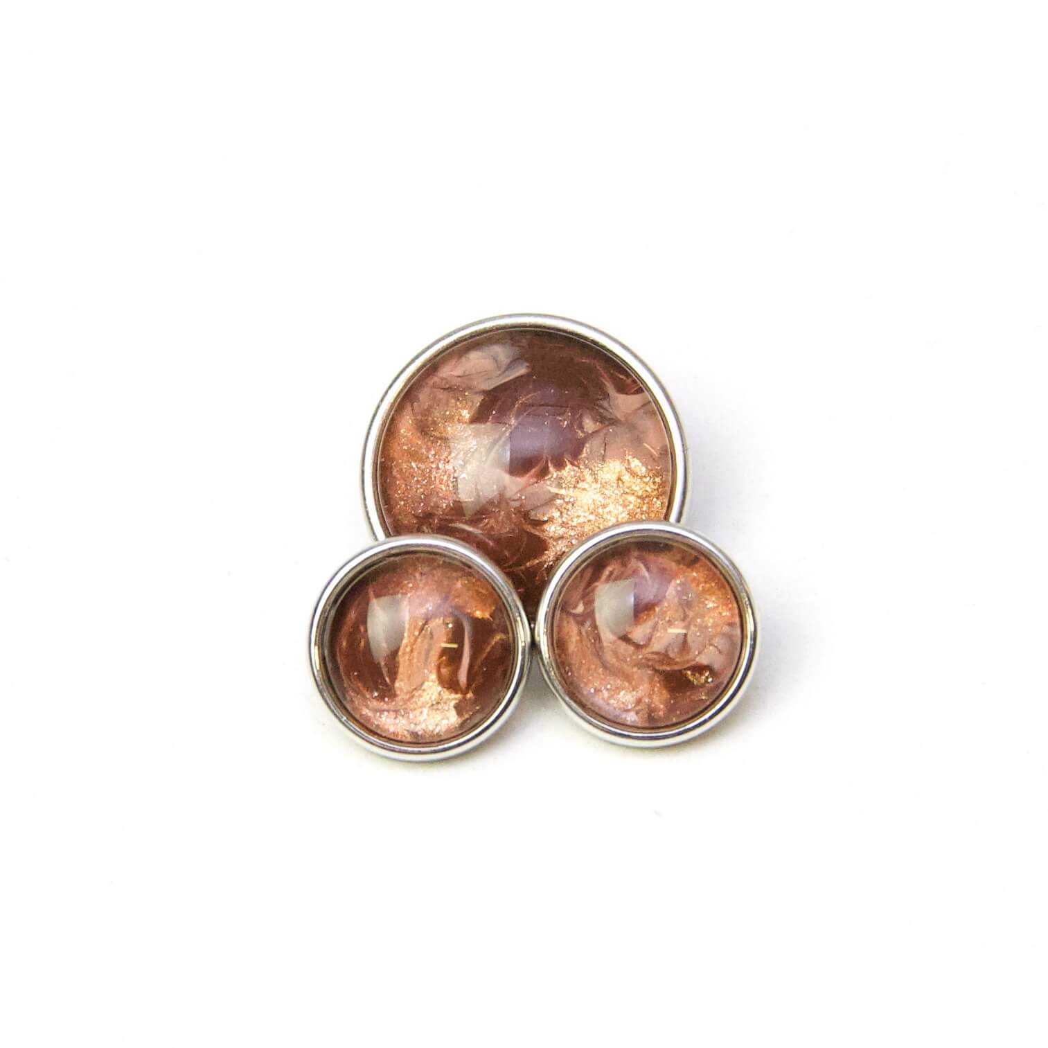 Druckknopf handbemalt dunkelbraun braun schimmernd Druckknopf Schmuckknopf handbemalt dunkelbraun braun schimmernd für Druckknopfschmuck