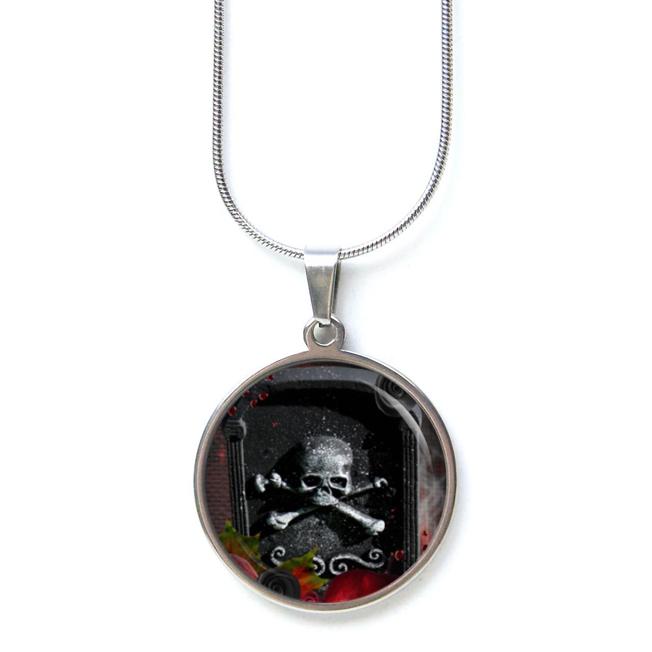 Totenkopf Kette aus Edelstahl – Gothic Schmuck Totenkopf Kette aus Edelstahl – Gothic Schmuck