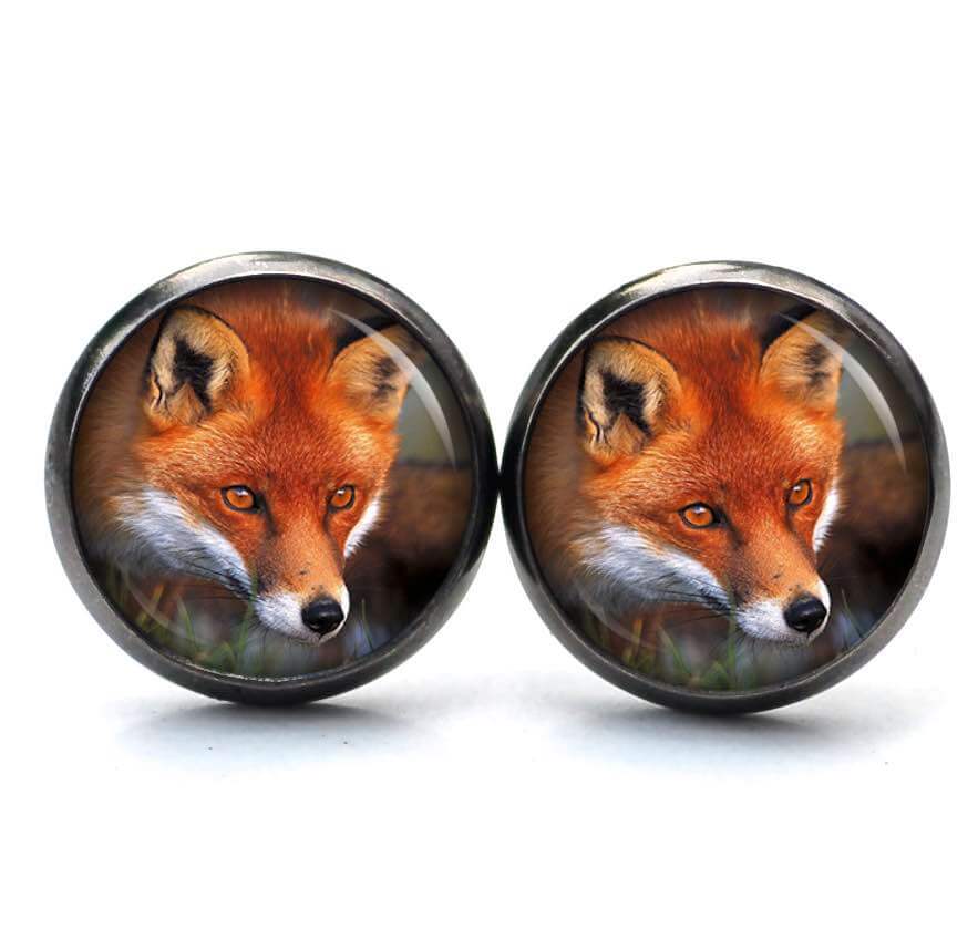 Druckknopf Ohrstecker Ohrhänger Clipse roter Fuchs Druckknopf Ohrstecker Ohrhänger Clipse roter Fuchs