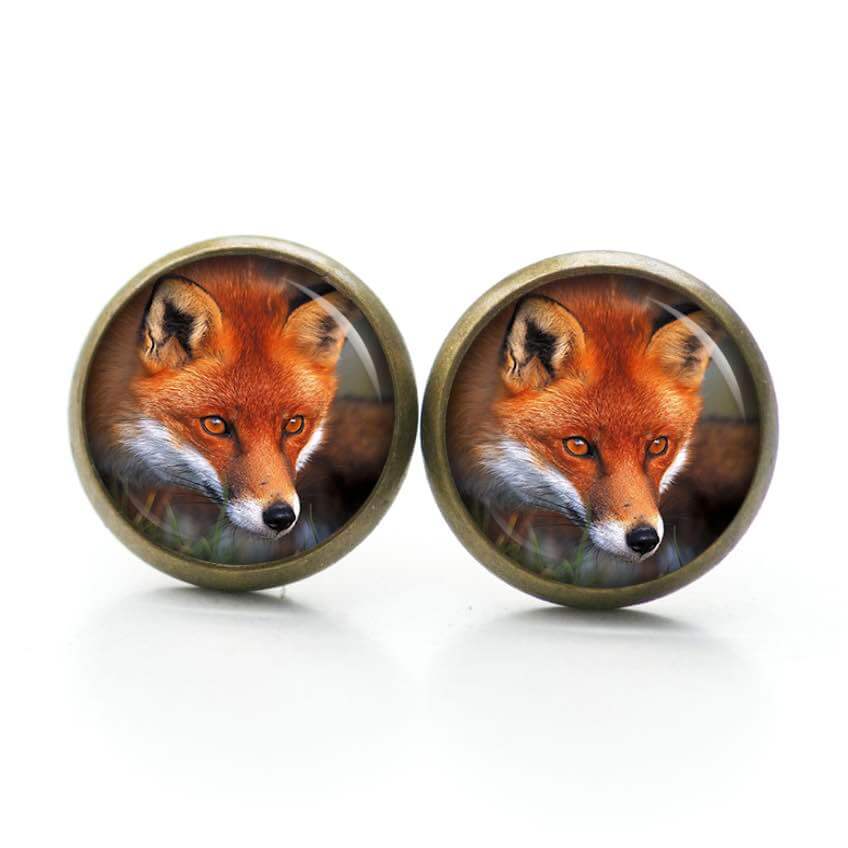 Druckknopf Ohrstecker Ohrhänger Clipse roter Fuchs Druckknopf Ohrstecker Ohrhänger Clipse roter Fuchs