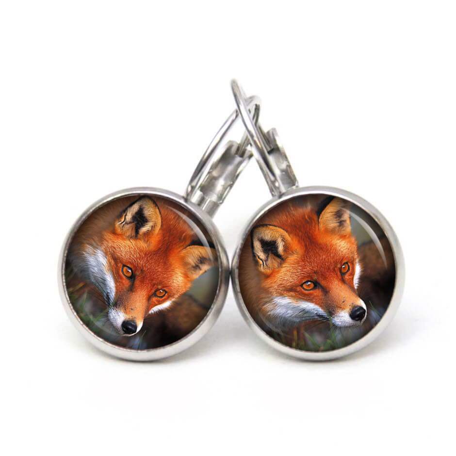 Druckknopf Ohrstecker Ohrhänger Clipse roter Fuchs Druckknopf Ohrstecker Ohrhänger Clipse roter Fuchs