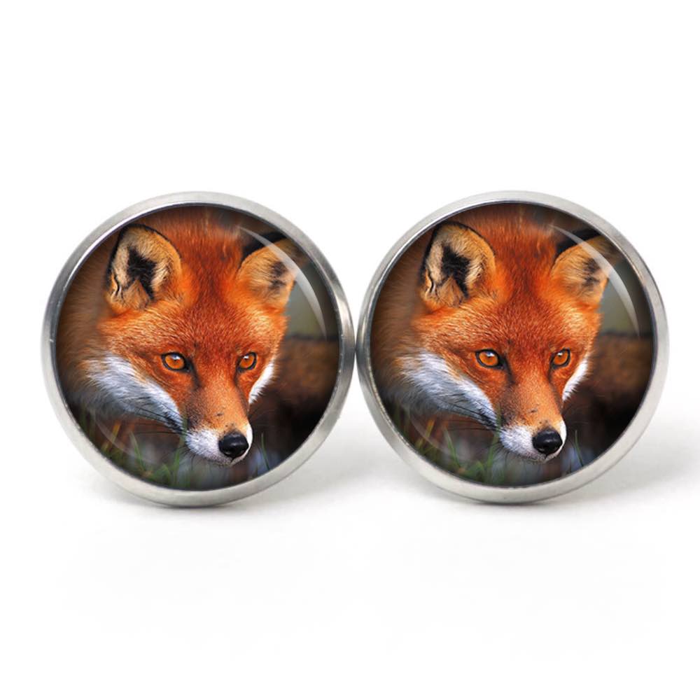 Druckknopf Ohrstecker Ohrhänger Clipse roter Fuchs Druckknopf Ohrstecker Ohrhänger Clipse roter Fuchs