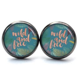 Ohrstecker, Ohrhänger, Clipse & Druckknopf – Motiv Wild and Free – Türkis pink – Schmuck aus Edelstahl Ohrstecker, Ohrhänger, Clipse & Druckknopf – Motiv Wild and Free - Türkis pink – Schmuck aus Edelstahl