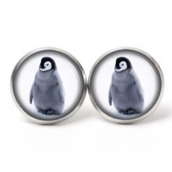 Ohrstecker, Ohrhänger, Clipse & Druckknopf – Motiv Clipse Baby Pinguin – Schmuck aus Edelstahl