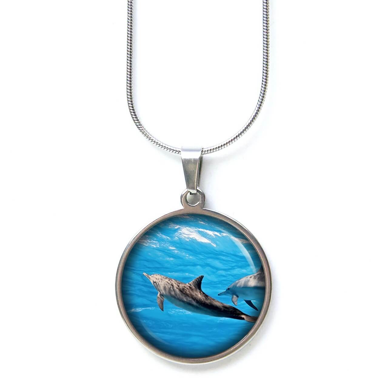 Ohrstecker, Ohrhänger, Clipse & Druckknopf – Motiv Delfin Delfine unter Wasser – Schmuck aus Edelstahl Ohrstecker, Ohrhänger, Clipse & Druckknopf – Motiv Delfin Delfine unter Wasser – Schmuck aus Edelstahl