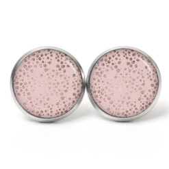 Ohrstecker, Ohrhänger, Clipse & Druckknopf – Motiv Vintage rose gold mit Punkten – Schmuck aus Edelstahl