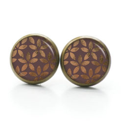 Ohrstecker, Ohrhänger, Clipse & Druckknopf – Motiv Vintage Blätter in braun gold – Schmuck aus Edelstahl Ohrstecker, Ohrhänger, Clipse & Druckknopf – Motiv Vintage Blätter in braun gold – Schmuck aus Edelstahl