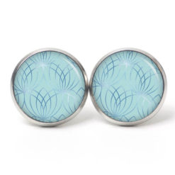 Ohrstecker, Ohrhänger, Clipse & Druckknopf – Motiv Vintage türkis blau – Schmuck aus Edelstahl