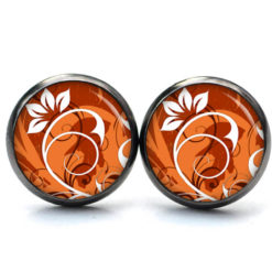 Ohrstecker, Ohrhänger, Clipse & Druckknopf – Motiv Floral herbstlich braun orange – Schmuck aus Edelstahl Ohrstecker, Ohrhänger, Clipse & Druckknopf – Motiv Floral herbstlich braun orange – Schmuck aus Edelstahl