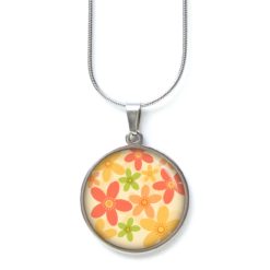 Ohrstecker, Ohrhänger, Clipse & Druckknopf – Motiv Frühlings Blumen rot grün gelb orange – Schmuck aus Edelstahl