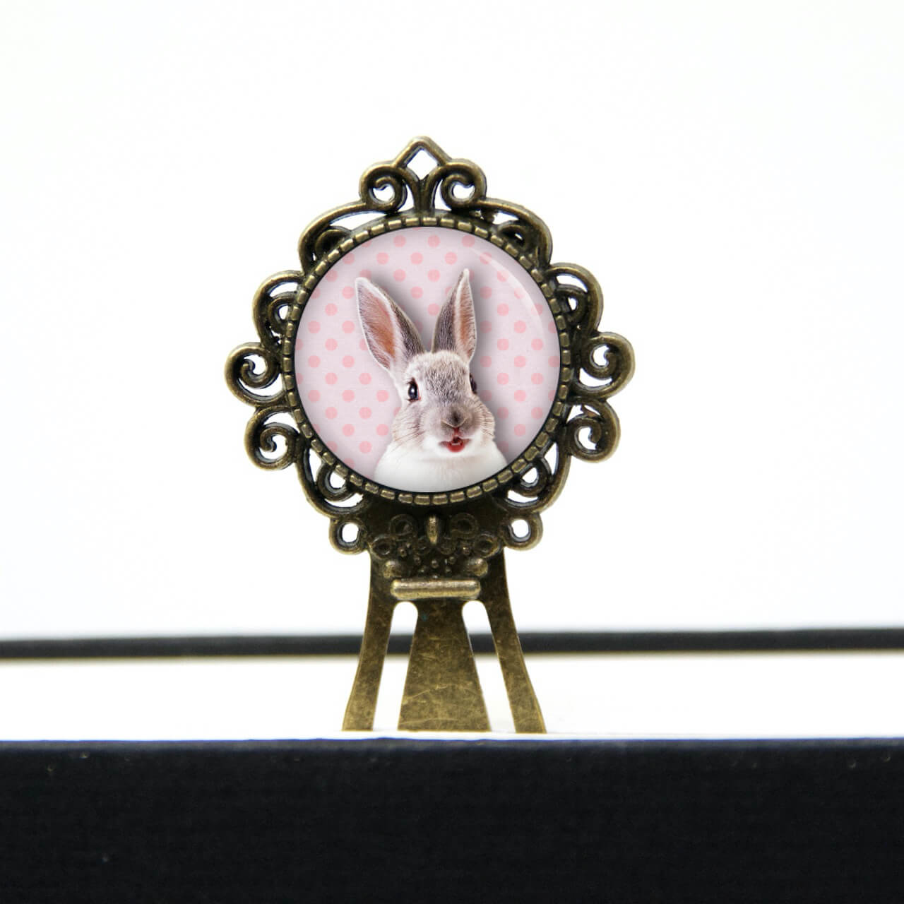 Verspielte Lesezeichen Klammer Punkte Hase Osterhase Ostergeschenk rosa Verspielte Lesezeichen Klammer Punkte Hase Osterhase Ostergeschenk rosa
