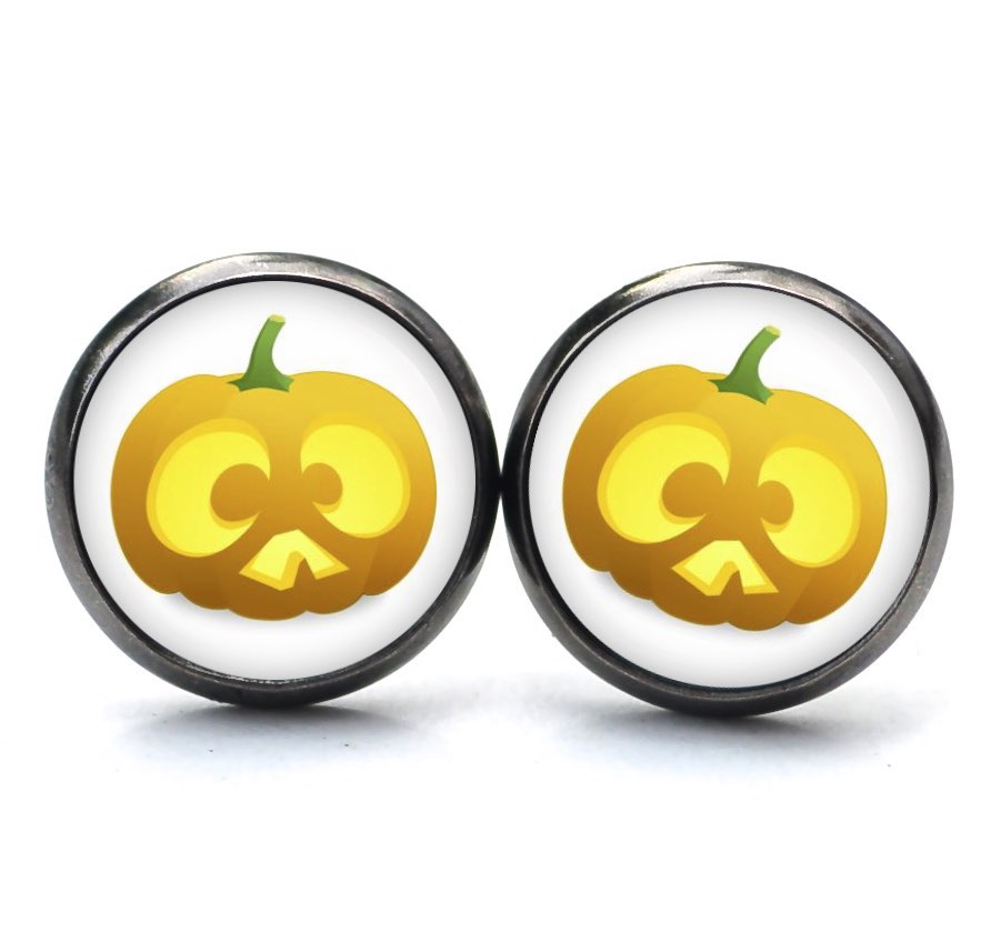 Druckknopf Ohrstecker Ohrhänger Clipse lustiger Halloween Kürbis Druckknopf Ohrstecker Ohrhänger Clipse lustiger Halloween Kürbis