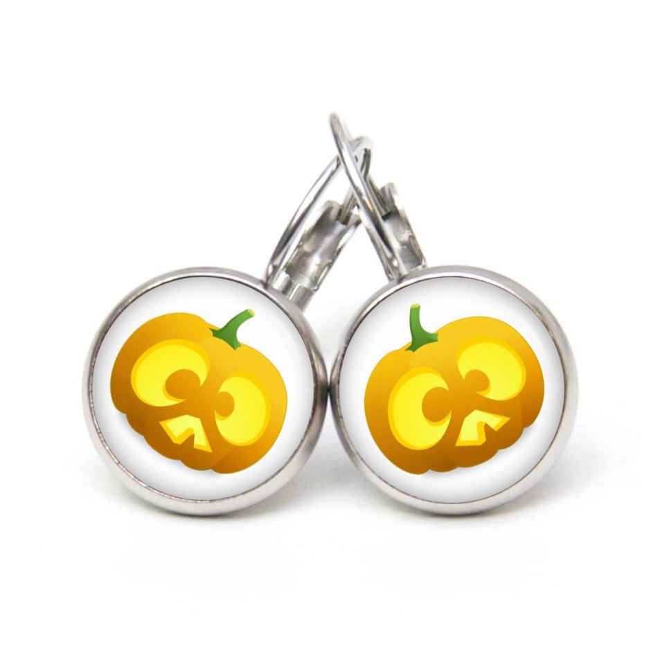 Druckknopf Ohrstecker Ohrhänger Clipse lustiger Halloween Kürbis Druckknopf Ohrstecker Ohrhänger Clipse lustiger Halloween Kürbis