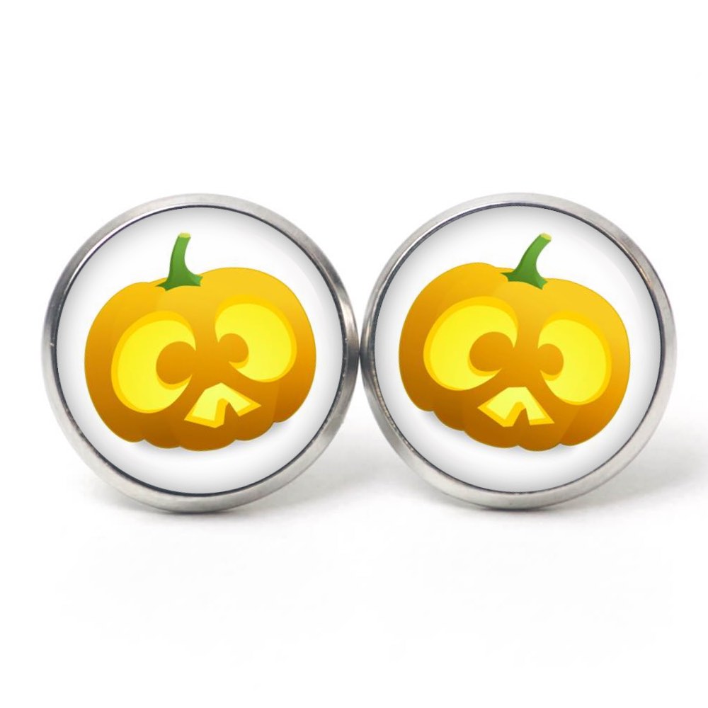 Druckknopf Ohrstecker Ohrhänger Clipse lustiger Halloween Kürbis Druckknopf Ohrstecker Ohrhänger Clipse lustiger Halloween Kürbis