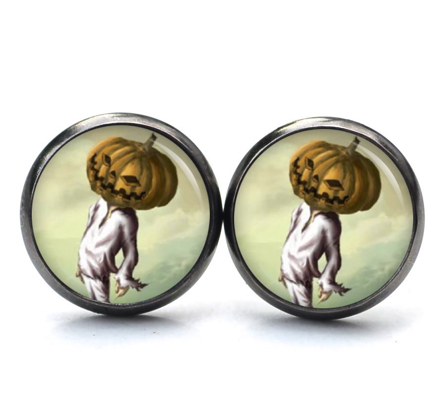 Druckknopf Ohrstecker Ohrhänger Clipse Halloween Kürbismensch Geist Druckknopf Ohrstecker Ohrhänger Clipse Halloween Kürbismensch Geist