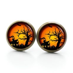Druckknopf Ohrstecker Ohrhänger Clipse Halloween Geisterhaus Druckknopf Ohrstecker Ohrhänger Clipse Halloween Geisterhaus