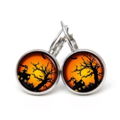 Druckknopf Ohrstecker Ohrhänger Clipse Halloween Geisterhaus Druckknopf Ohrstecker Ohrhänger Clipse Halloween Geisterhaus