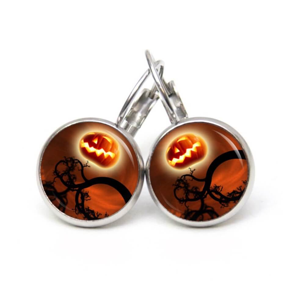 Druckknopf Ohrstecker Ohrhänger Halloween fliegender Kürbis Druckknopf Ohrstecker Ohrhänger Halloween fliegender Kürbis