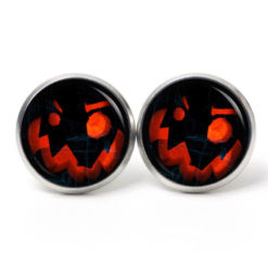 Ohrstecker, Ohrhänger, Clipse & Druckknopf – Motiv böser Halloween Kürbis – Schmuck aus Edelstahl Ohrstecker, Ohrhänger, Clipse & Druckknopf – Motiv böser Halloween Kürbis – Schmuck aus Edelstahl