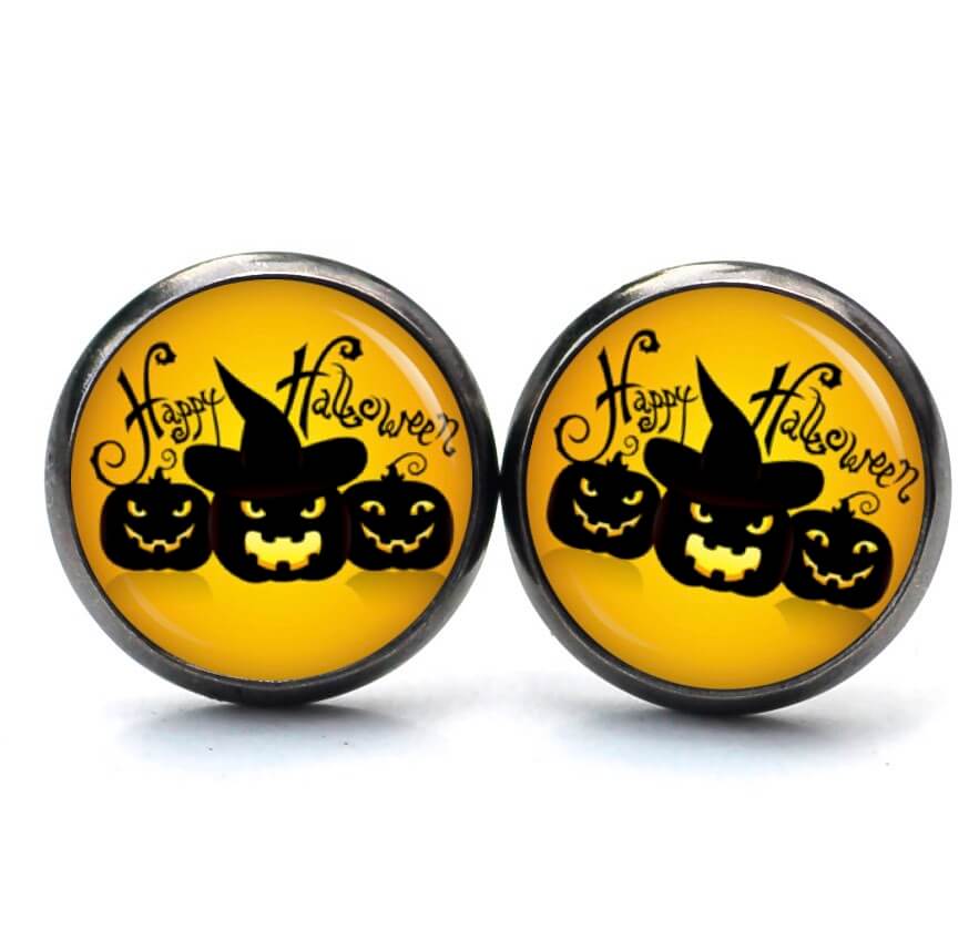 Druckknopf Ohrstecker Ohrhänger Clipse Happy Halloween Druckknopf Ohrstecker Ohrhänger Clipse Happy Halloween