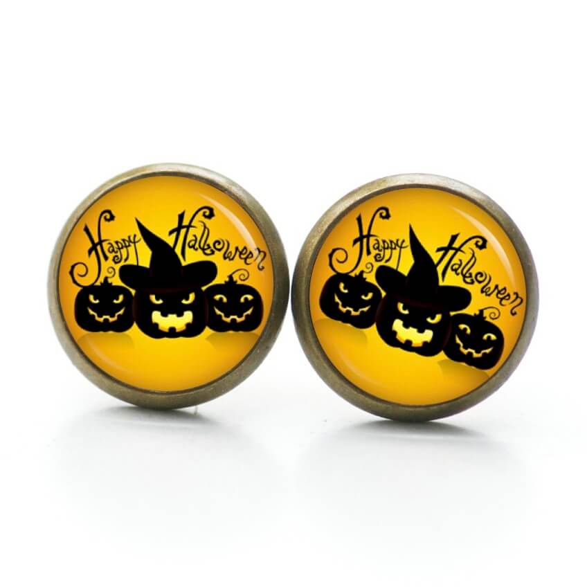 Druckknopf Ohrstecker Ohrhänger Clipse Happy Halloween Druckknopf Ohrstecker Ohrhänger Clipse Happy Halloween