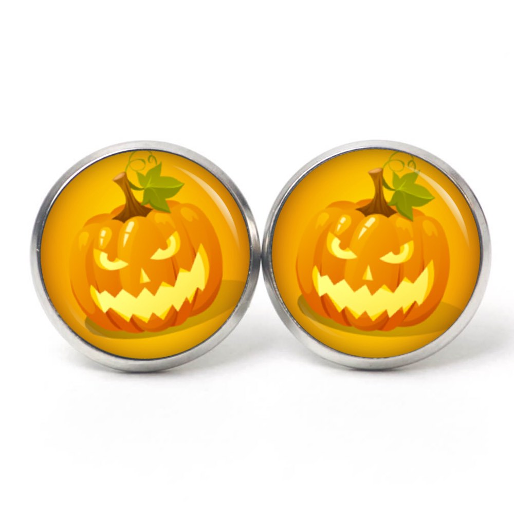 Druckknopf Ohrstecker Ohrhänger Clipse Halloween gehässiger Kürbis Druckknopf Ohrstecker Ohrhänger Clipse Halloween gehässiger Kürbis