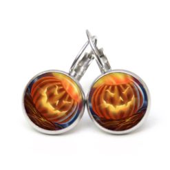 Druckknopf Ohrstecker Ohrhänger Clipse Halloween böser Kürbis