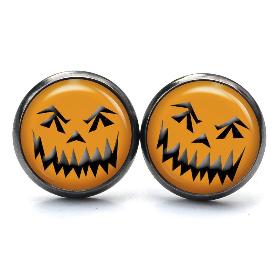 Druckknopf Ohrstecker Ohrhänger Clipse böses Halloween Gesicht Druckknopf Ohrstecker Ohrhänger Clipse böses Halloween Gesicht