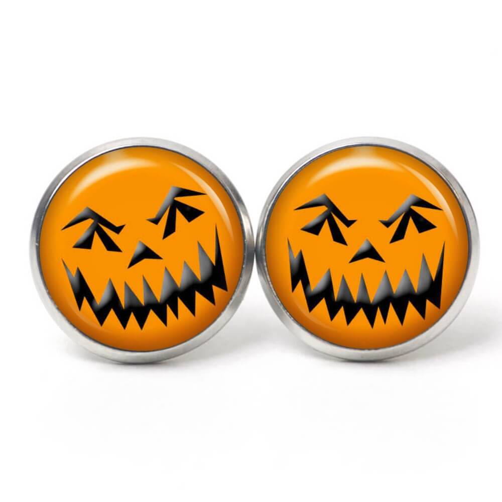 Druckknopf Ohrstecker Ohrhänger Clipse böses Halloween Gesicht Druckknopf Ohrstecker Ohrhänger Clipse böses Halloween Gesicht