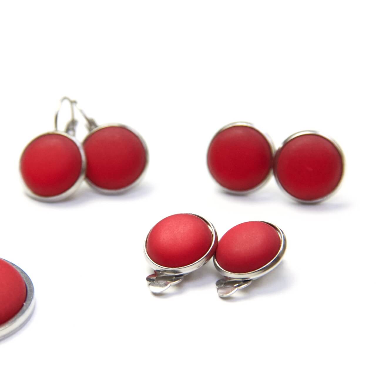 Edelstahl Polaris Schmuck Set in Rubinrot – Kette, Ohrringe und Armband Edelstahl Polaris Schmuck Set in Rubinrot - Kette, Ohrringe und Armband