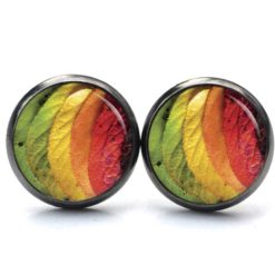Ohrstecker, Ohrhänger, Clipse & Druckknopf – Motiv bunte Herbstblätter – Schmuck aus Edelstahl Ohrstecker, Ohrhänger, Clipse & Druckknopf – Motiv bunte Herbstblätter – Schmuck aus Edelstahl