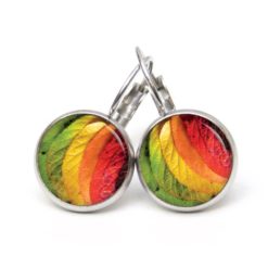 Ohrstecker, Ohrhänger, Clipse & Druckknopf – Motiv bunte Herbstblätter – Schmuck aus Edelstahl Ohrstecker, Ohrhänger, Clipse & Druckknopf – Motiv bunte Herbstblätter – Schmuck aus Edelstahl