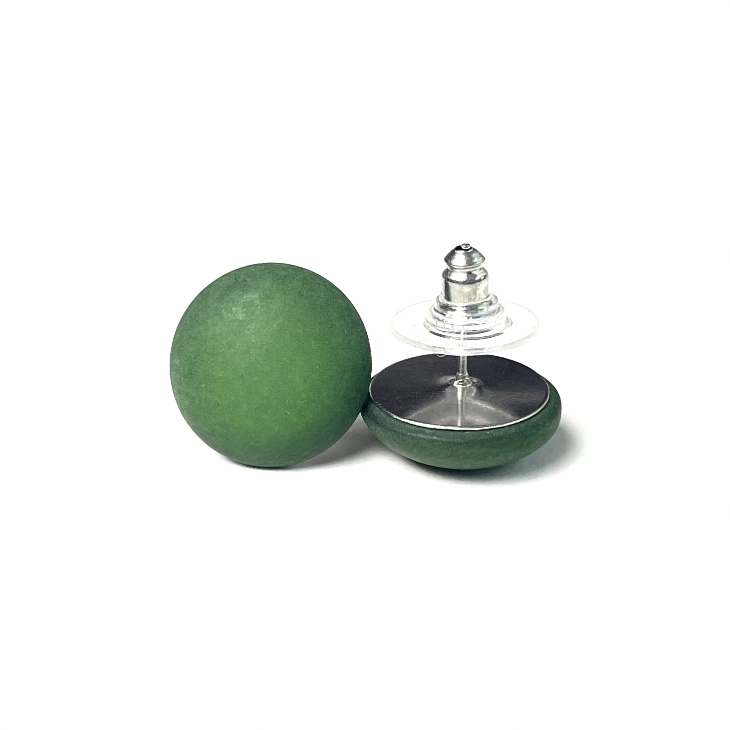 XL Tannengrüne matte Polaris Ohrstecker – Edelstahl XL Tannengrüne matte Polaris Ohrstecker - Edelstahl