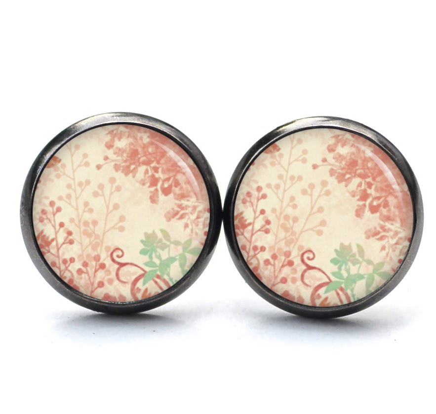 Ohrstecker, Ohrhänger, Clipse & Druckknopf – Motiv Vintage Blütenzauber Rosé – Schmuck aus Edelstahl Ohrstecker, Ohrhänger, Clipse & Druckknopf - Motiv Vintage Blütenzauber Rosé - Schmuck aus Edelstahl