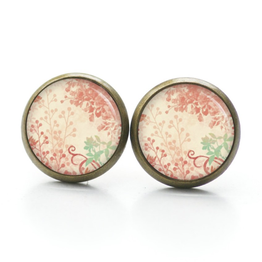 Ohrstecker, Ohrhänger, Clipse & Druckknopf – Motiv Vintage Blütenzauber Rosé – Schmuck aus Edelstahl Ohrstecker, Ohrhänger, Clipse & Druckknopf - Motiv Vintage Blütenzauber Rosé - Schmuck aus Edelstahl