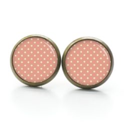 Ohrstecker, Ohrhänger, Clipse & Druckknopf – Motiv rosa Vintage Punkte Tupfen – Schmuck aus Edelstahl Ohrstecker, Ohrhänger, Clipse & Druckknopf - Motiv rosa Vintage Punkte Tupfen - Schmuck aus Edelstahl