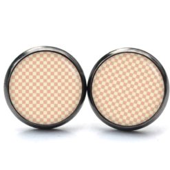 Ohrstecker, Ohrhänger, Clipse & Druckknopf – Motiv Retro Karo Rosé Creme – Schmuck aus Edelstahl Ohrstecker, Ohrhänger, Clipse & Druckknopf - Motiv Retro Karo Rosé Creme - Schmuck aus Edelstahl