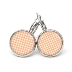 Ohrstecker, Ohrhänger, Clipse & Druckknopf – Motiv Retro Karo Rosé Creme – Schmuck aus Edelstahl Ohrstecker, Ohrhänger, Clipse & Druckknopf - Motiv Retro Karo Rosé Creme - Schmuck aus Edelstahl