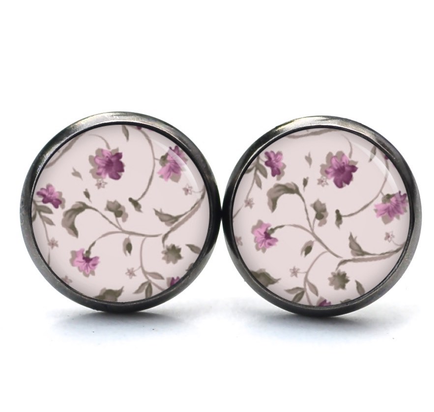 Ohrstecker, Ohrhänger, Clipse & Druckknopf – Motiv Vintage Blütenranke Rosé – Schmuck aus Edelstahl Ohrstecker, Ohrhänger, Clipse & Druckknopf – Motiv Vintage Blütenranke Rosé – Schmuck aus Edelstahl