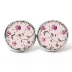Ohrstecker, Ohrhänger, Clipse & Druckknopf - Motiv Vintage Blütenranke Rosé  - Schmuck aus Edelstahl
