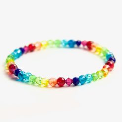 Zartes Perlenarmband in Regenbogen Farben – stabiles Gummiband Zartes Perlenarmband in Regenbogen Farben - stabiles Gummiband