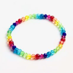 Zartes Perlenarmband in Regenbogen Farben – stabiles Gummiband Zartes Perlenarmband in Regenbogen Farben - stabiles Gummiband