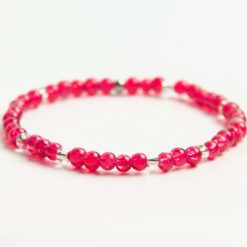 Zartes Perlenarmband mit pinken Perlen – stabiles Gummiband Zartes Perlenarmband mit pinken Perlen - stabiles Gummiband